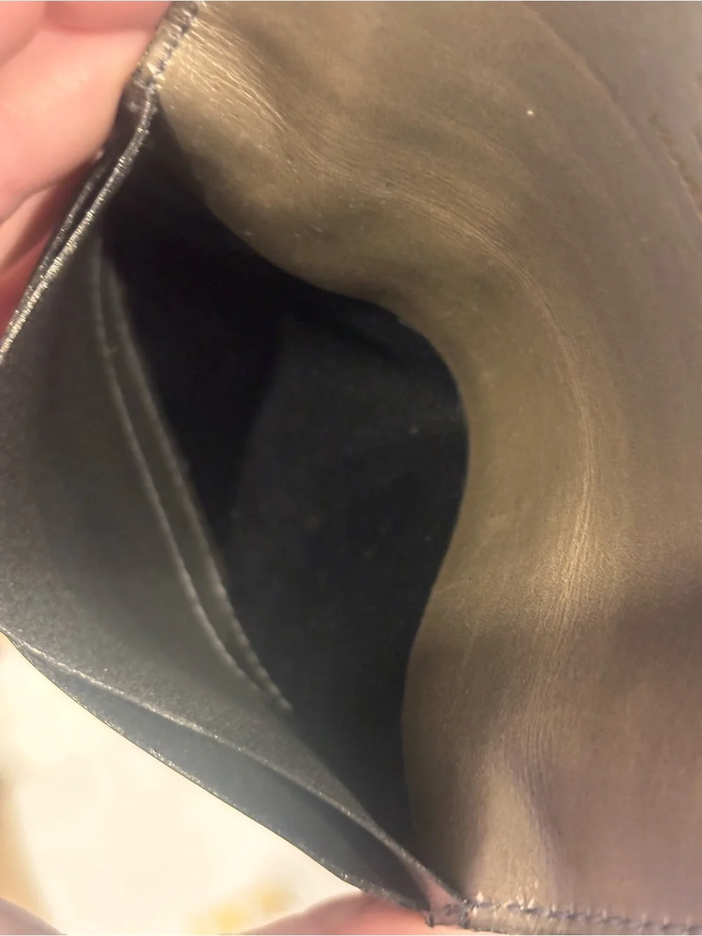 DIOR Vintage 80’s Gray Slim Leather Card Holder Wallet W/ Dustbag